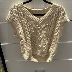 Only oversized cable knit sweater vest